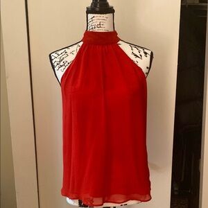 Elegant Red Halter Neck Women's Top